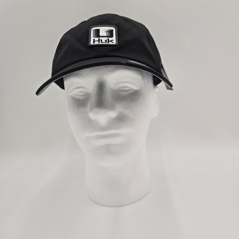 Huk‎ Performance Headwear Black Hat Unstructured Fishing Baseball Cap Snapback